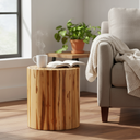 Tabure Teak Silindir Form Drift Ahşap