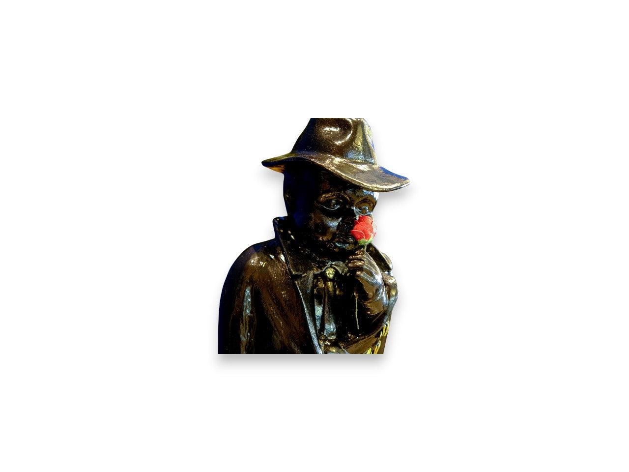 Takım Elbiseli Siyah Figür Şapkalı Lüks Polyester Heykel