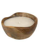 Teak Oymalı Yuvarlak Form Dekoratif Mum