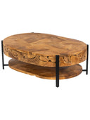 Teak Siyah Metal Curve Form Orta Sehpa
