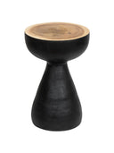 Teak Siyah Üst Naturel Tabure