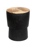 Teak Siyah Üst Naturel Tabure