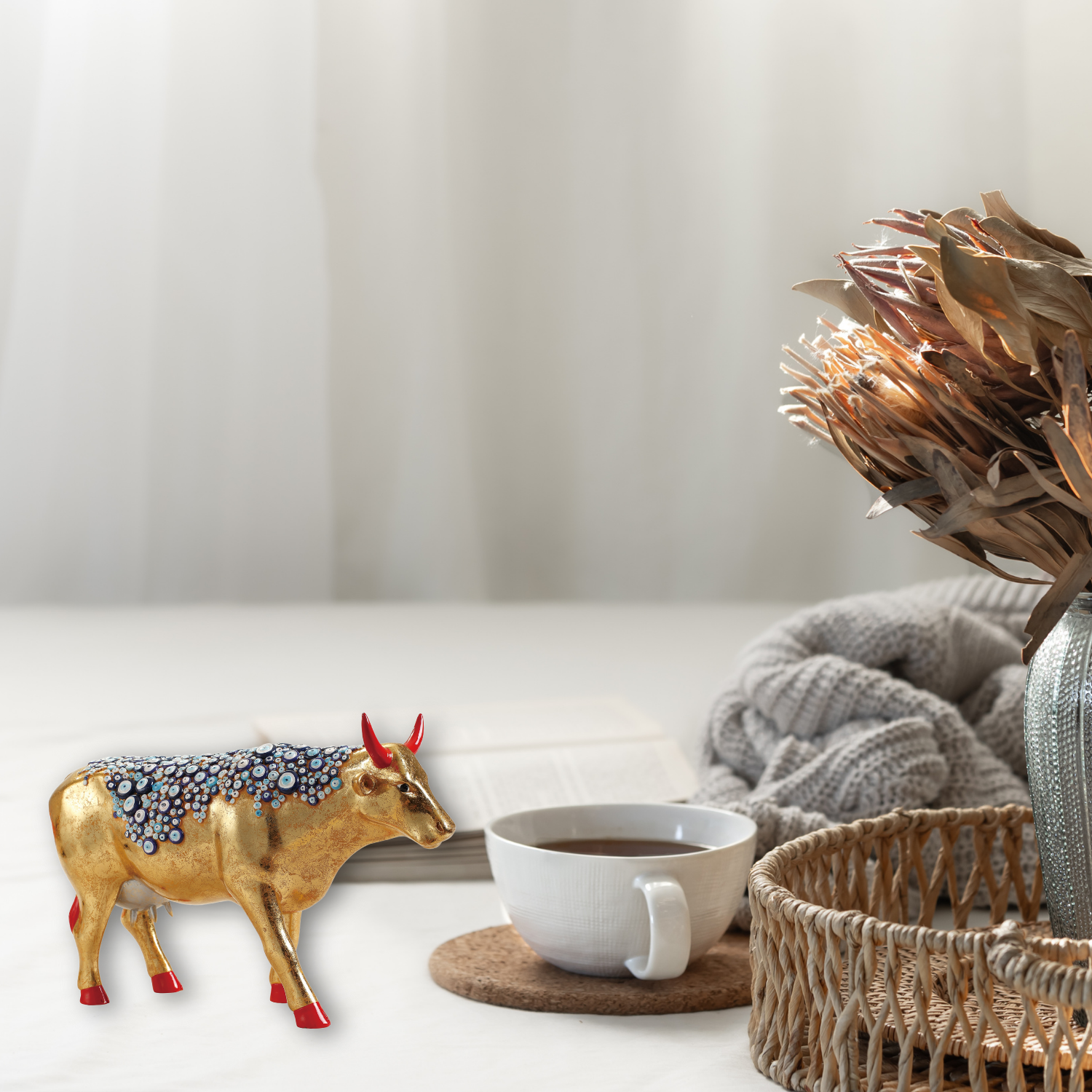 The Evil Eye Cow - El Yapımı İnek Figürü