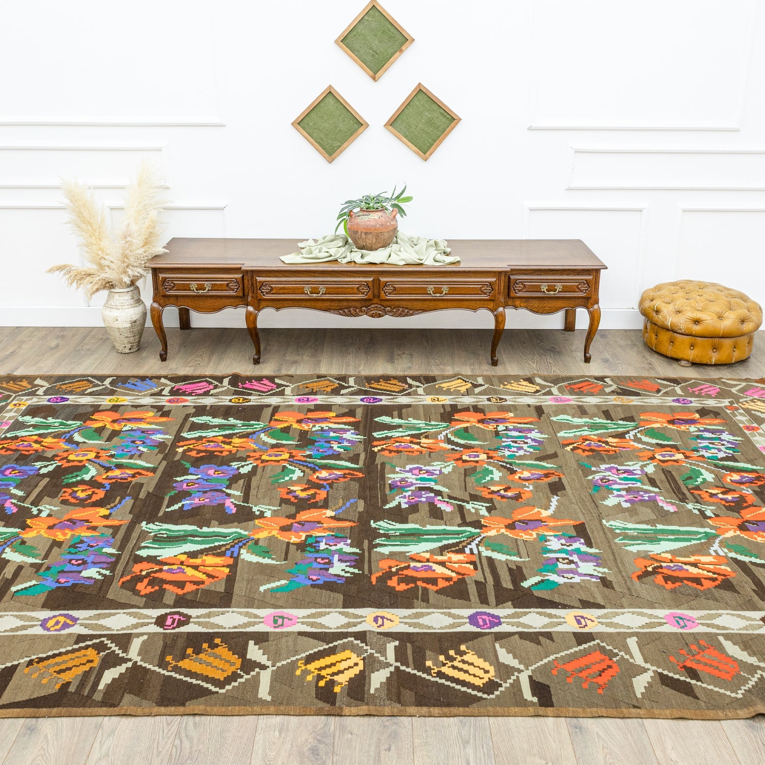 Thyra El Dokuma Azeri Motifli Kilim 208X398 Cm