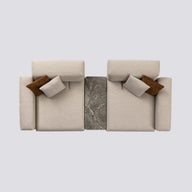 Tierra 2'li Koltuk Ara Sehpa İle-Koltuk-KYS Design-Krem-NowShopFun