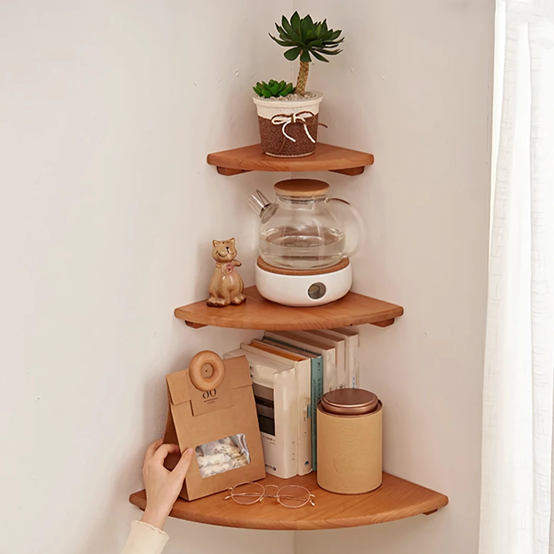 Tila El Yapımı Ahşap Raf 3'Lü Set