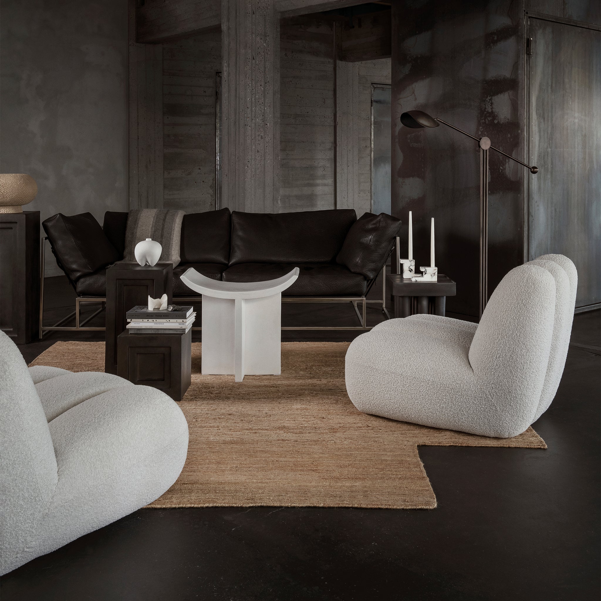 Toe Beyaz Bukle Kolsuz Kumaş Koltuk