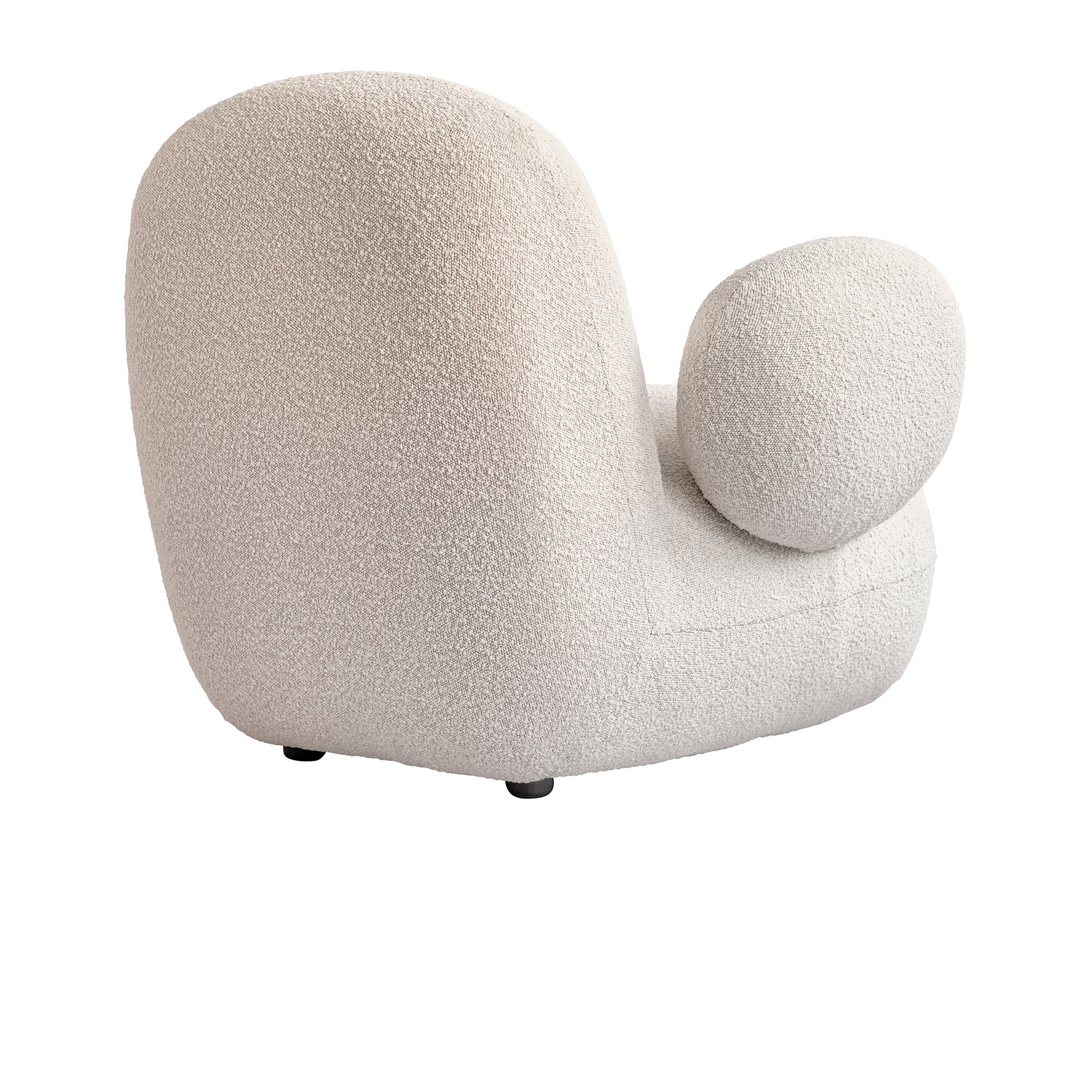 Toe Flat Beyaz Bukle Kollu Kumaş Tekli Koltuk