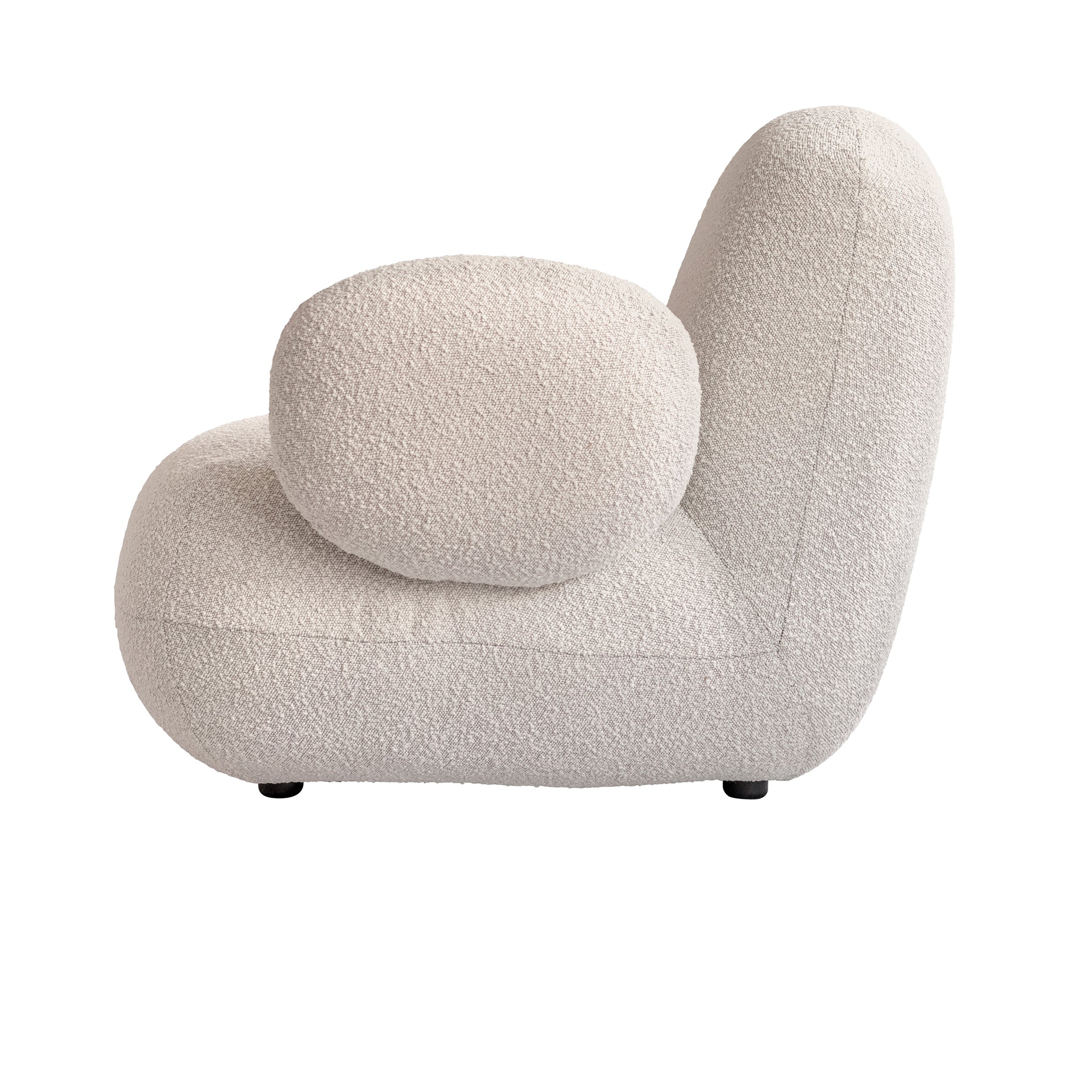 Toe Flat Beyaz Bukle Kollu Kumaş Tekli Koltuk