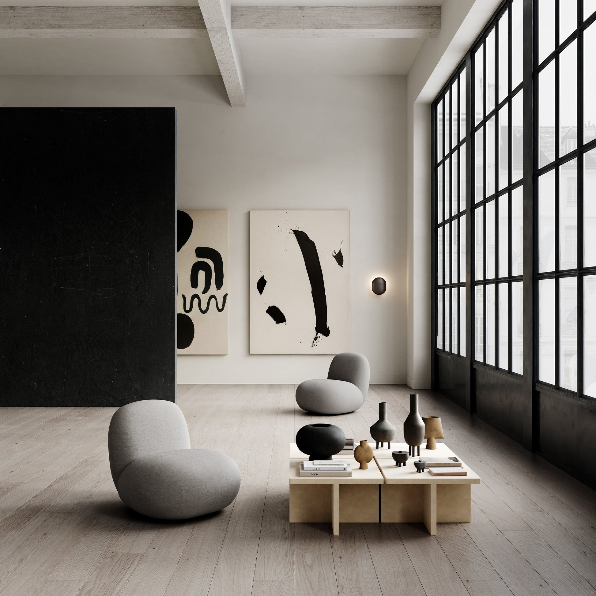 Toe Flat Taupe Kolsuz Kumaş Tekli Koltuk