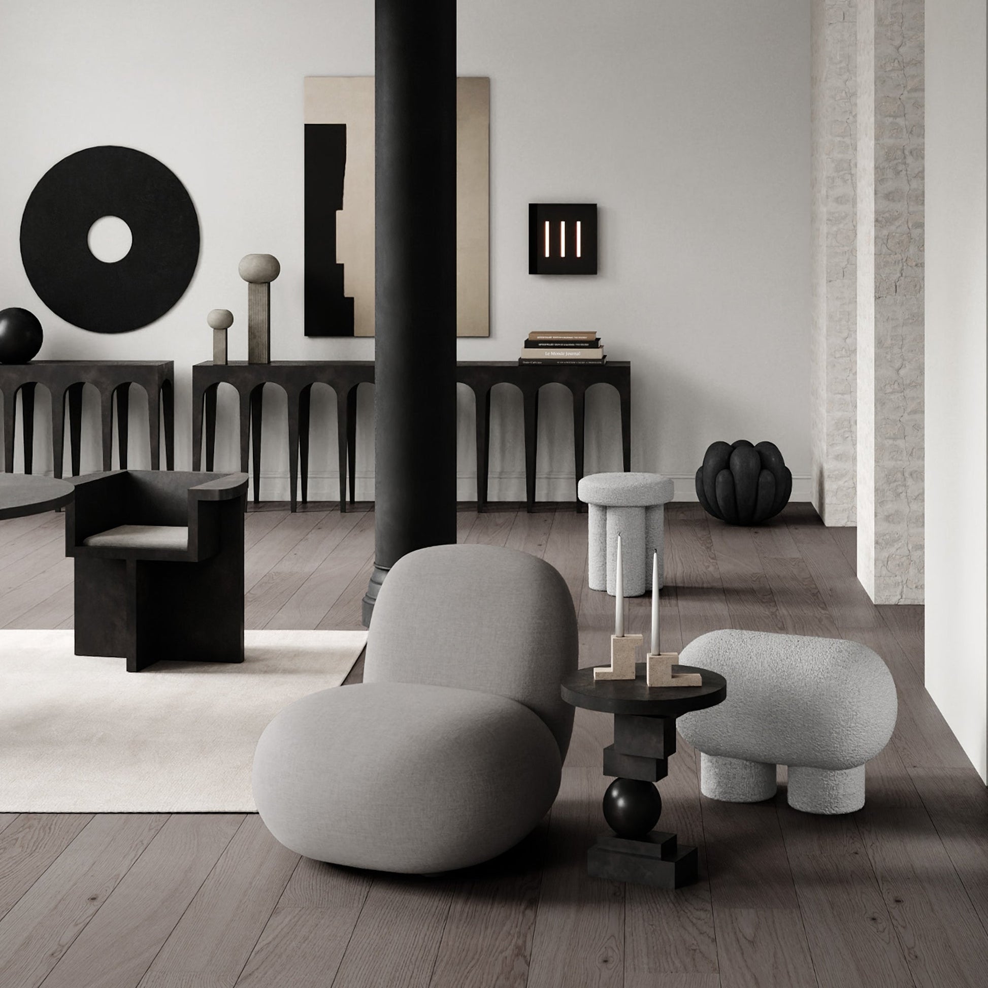 Toe Flat Taupe Kolsuz Kumaş Tekli Koltuk