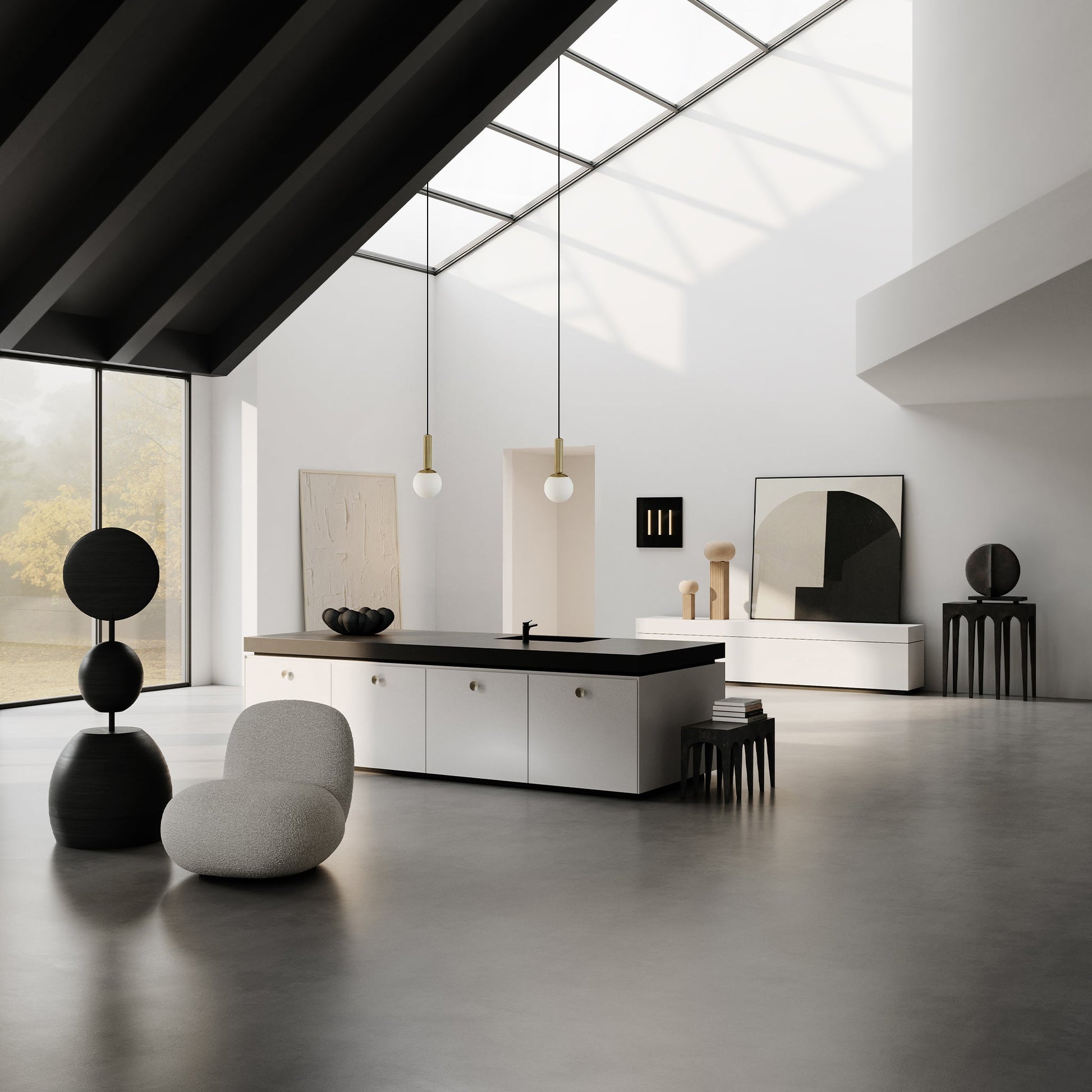 Toe Flat Taupe Kolsuz Kumaş Tekli Koltuk