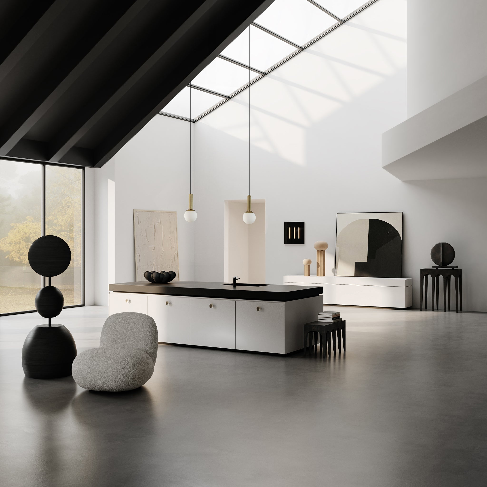 Toe Flat Taupe Kolsuz Kumaş Tekli Koltuk