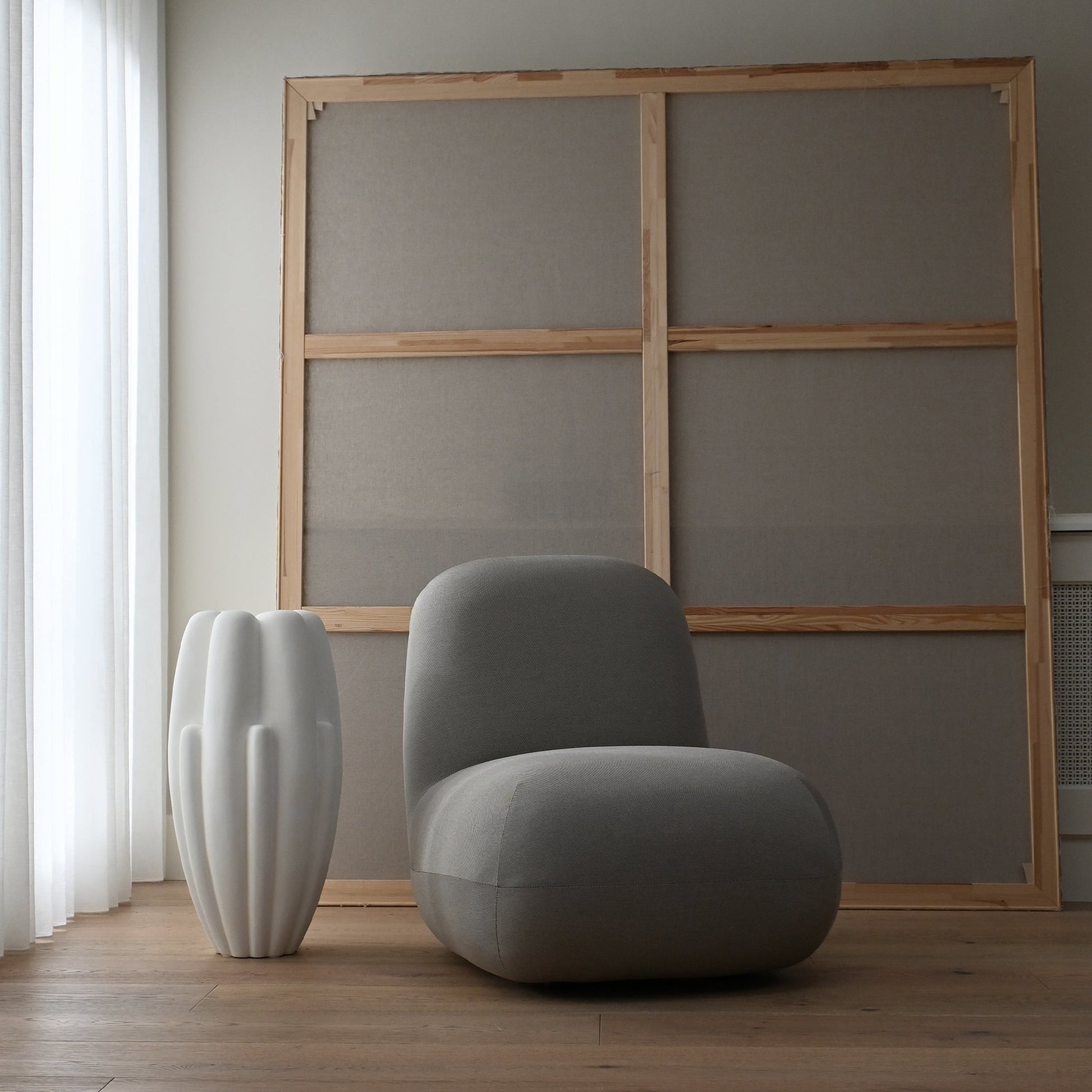 Toe Flat Taupe Kolsuz Kumaş Tekli Koltuk