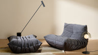 Togo Kolsuz Berjer - Deri Ve Keten Döşemeli-Berjer-Innature Home-Kahve - Bej-NowShopFun