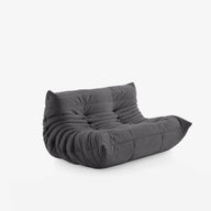 Togo Kolsuz Kanepe - Kadife Kumaş Döşemeli - 2 Kişilik-Koltuk-Innature Home-Kırık Beyaz-NowShopFun