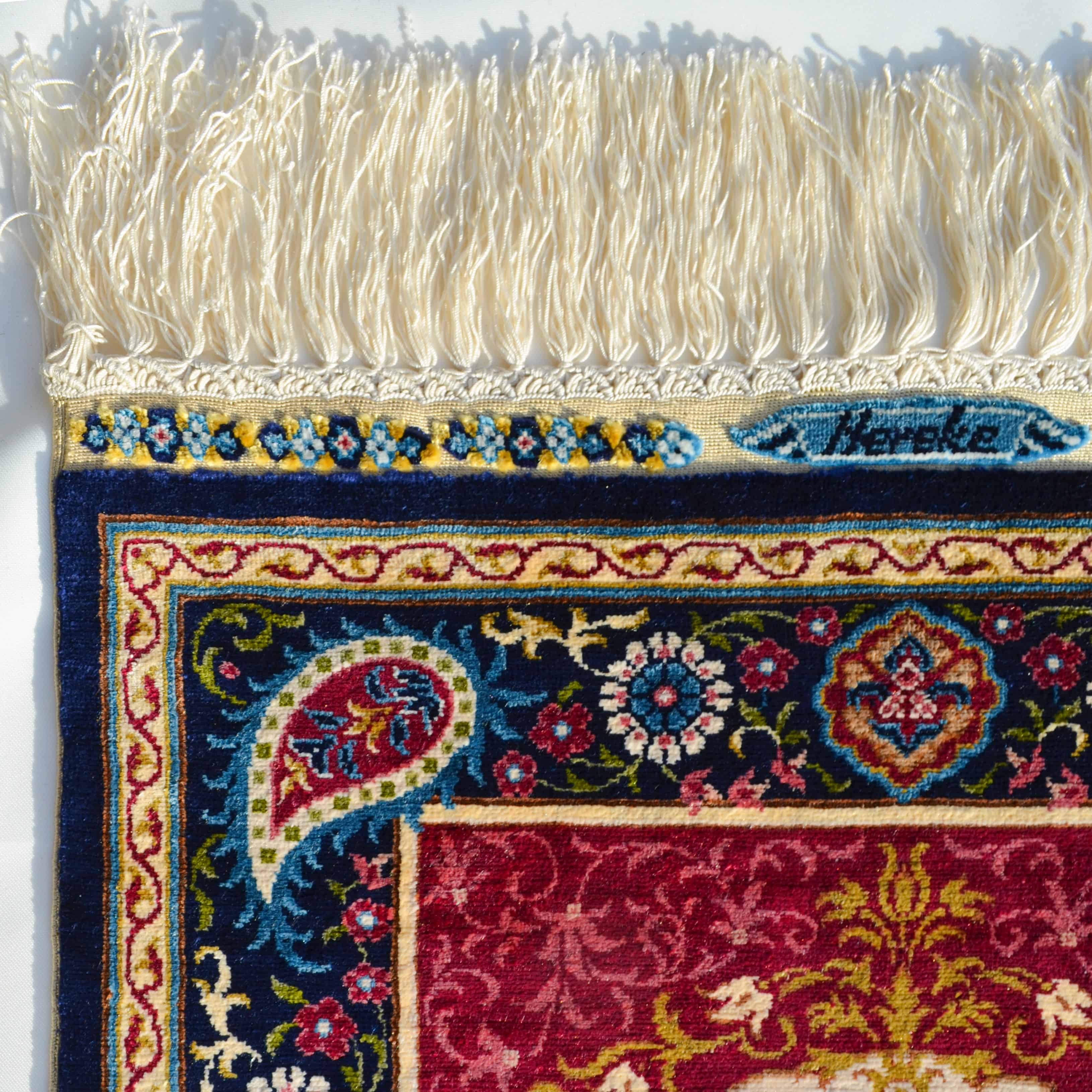 Tophane Saat Kulesi Desenli Saf İpek El Dokuma Duvar Halısı (40x57 Cm)