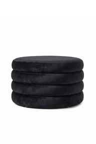 Torino Yuvarlak Puf-Puf-Semya Home-Siyah-NowShopFun