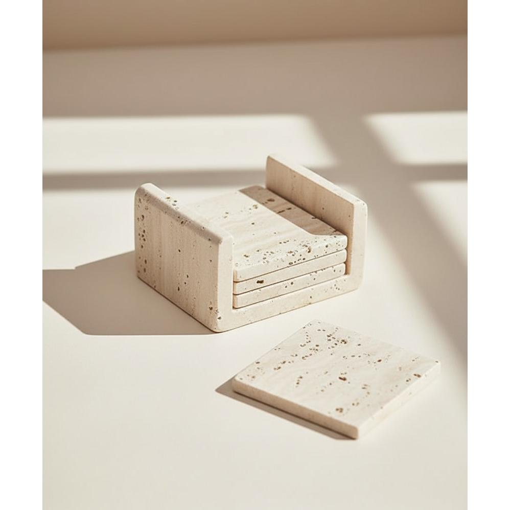 Traverten Bardak Altlığı (6'lı Set)