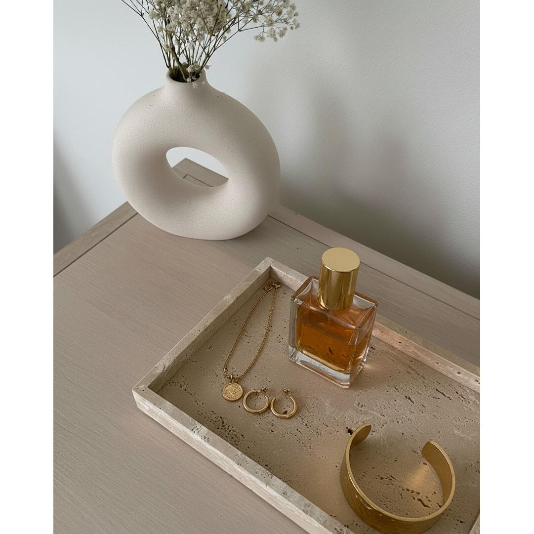 Traverten Dikdörtgen Tepsi