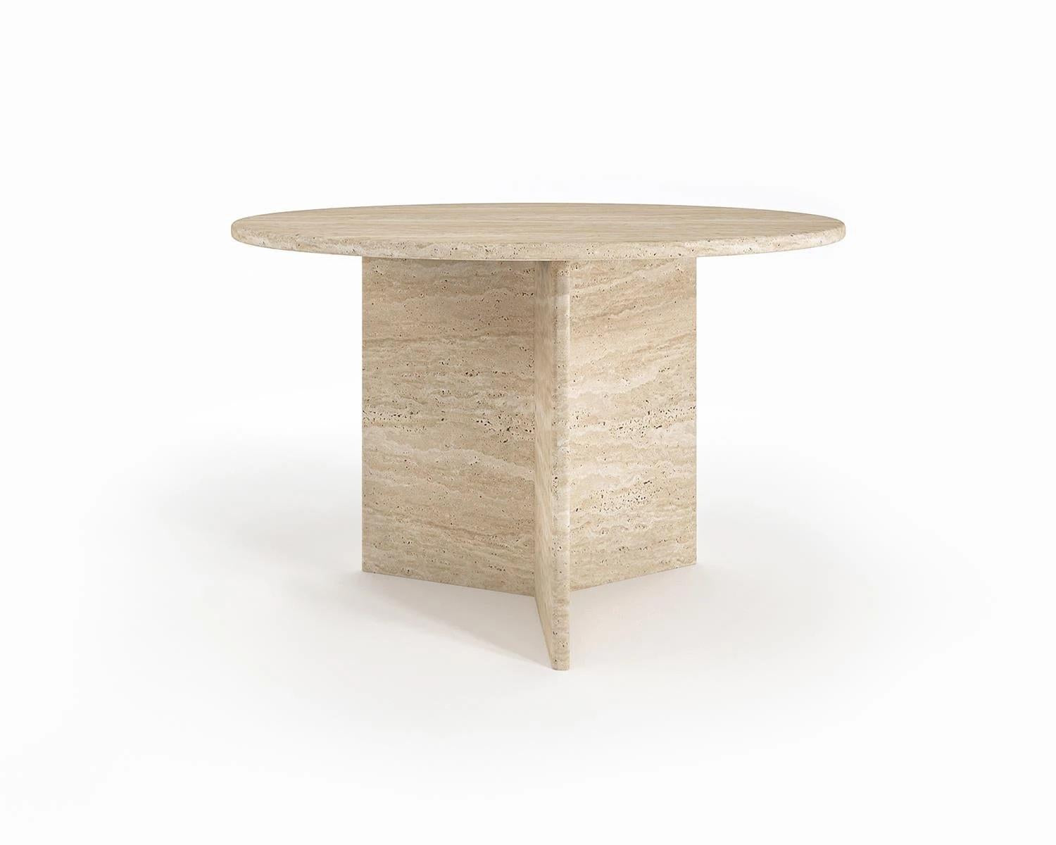 Traverten Yuvarlak Yemek Masası