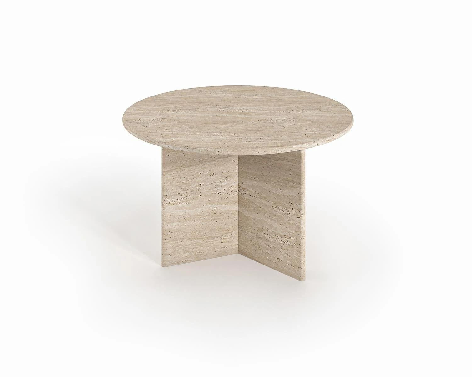 Traverten Yuvarlak Yemek Masası