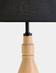 Tromso Kumaş Şapkalı Ahşap Abajur-Abajur-Maisonord-NowShopFun