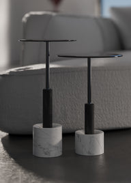 Tulia Solo Leylak Siyah Mermer Ayaklı Yan Sehpa-Yan Sehpa-Lucenti Design-NowShopFun