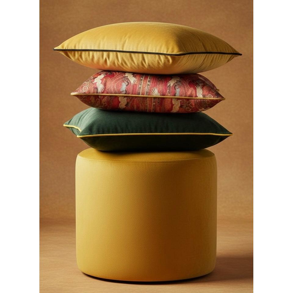 Turna Kuşu Parlak Kadife Kırlent Kılıfı