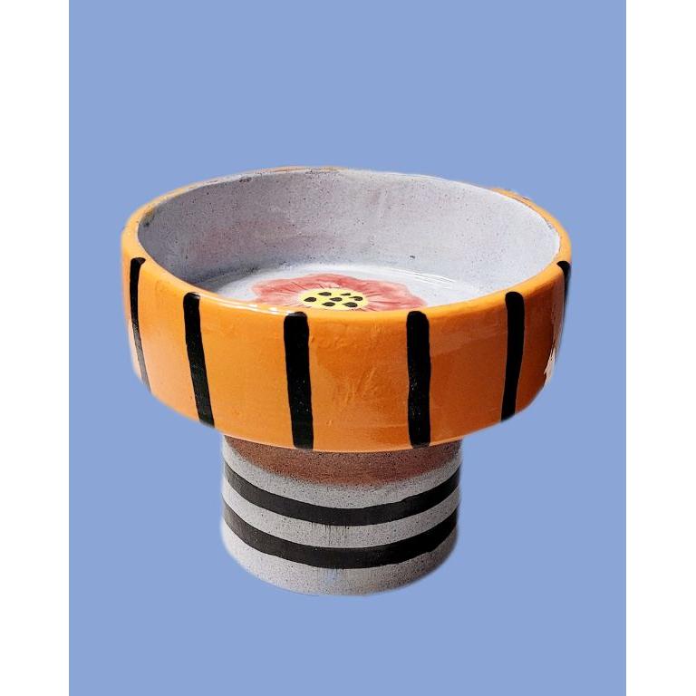 Turuncu Ayaklı Seramik Sunum Kasesi