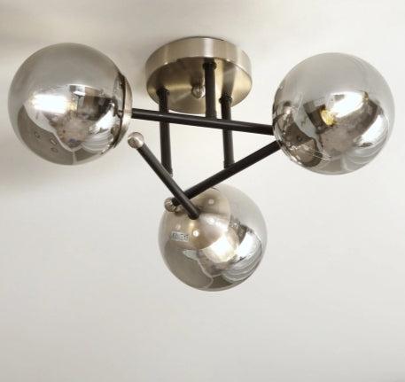 Üçlü Füme Renkli Cam Sarkıt Avize