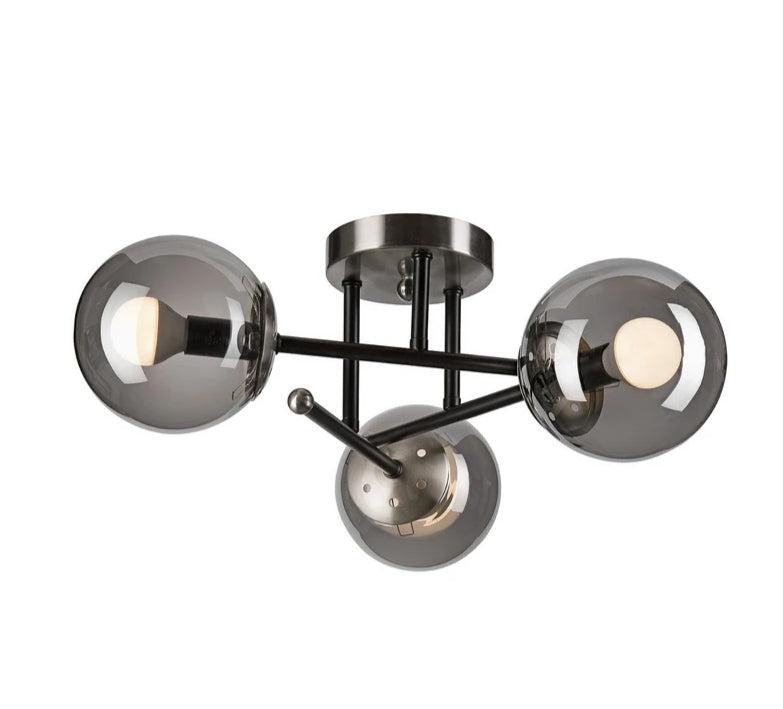 Üçlü Füme Renkli Cam Sarkıt Avize