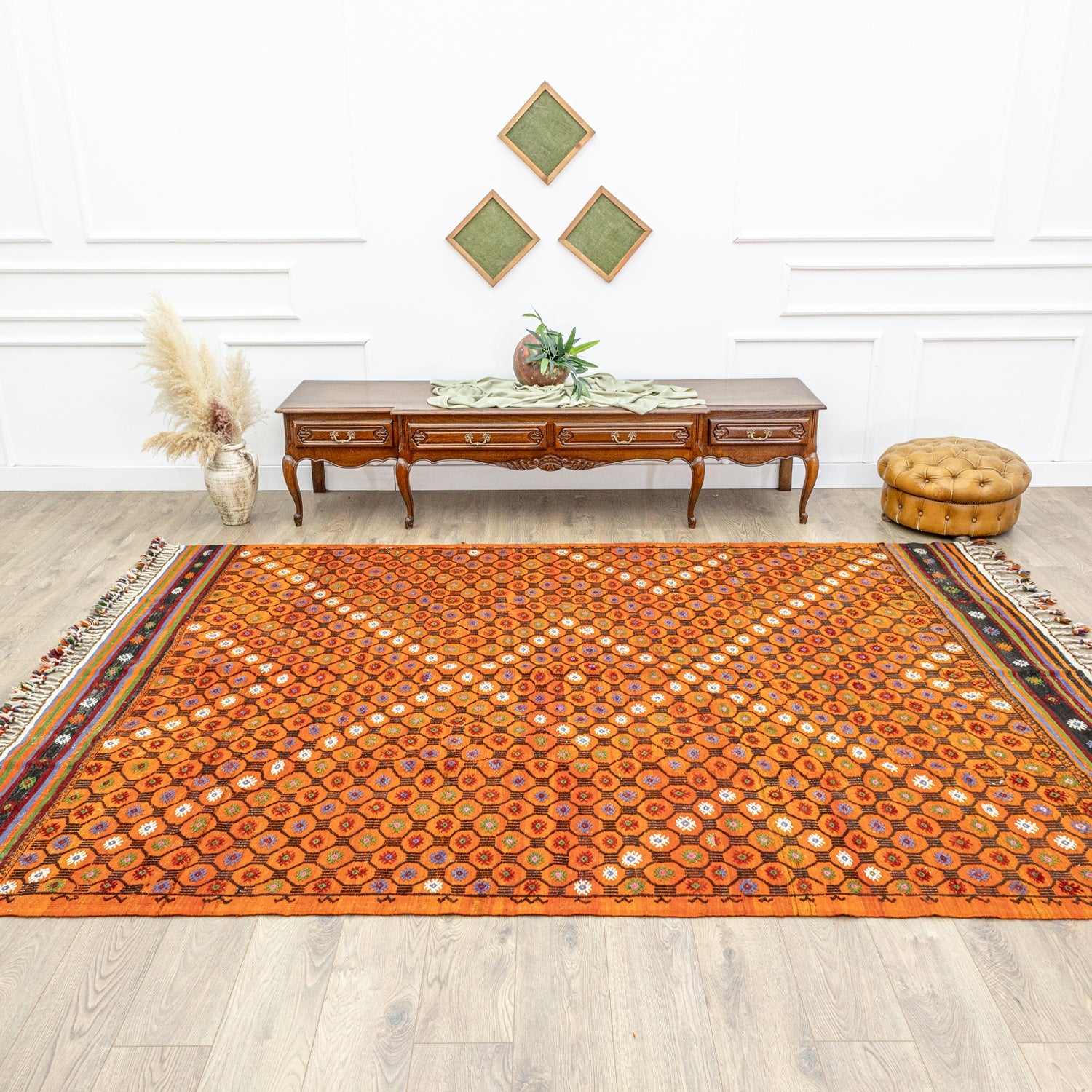 Uraz Geometrik Desenli Cicim Kilim 227X325 Cm