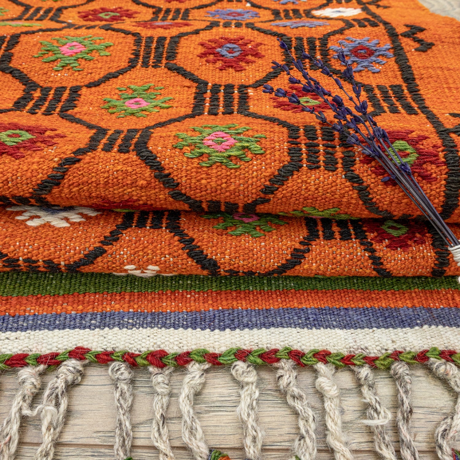 Uraz Geometrik Desenli Cicim Kilim 227X325 Cm