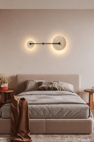 Uzun İkili Led Traverten Aplik-Aplik-Tarz Aydınlatma-NowShopFun