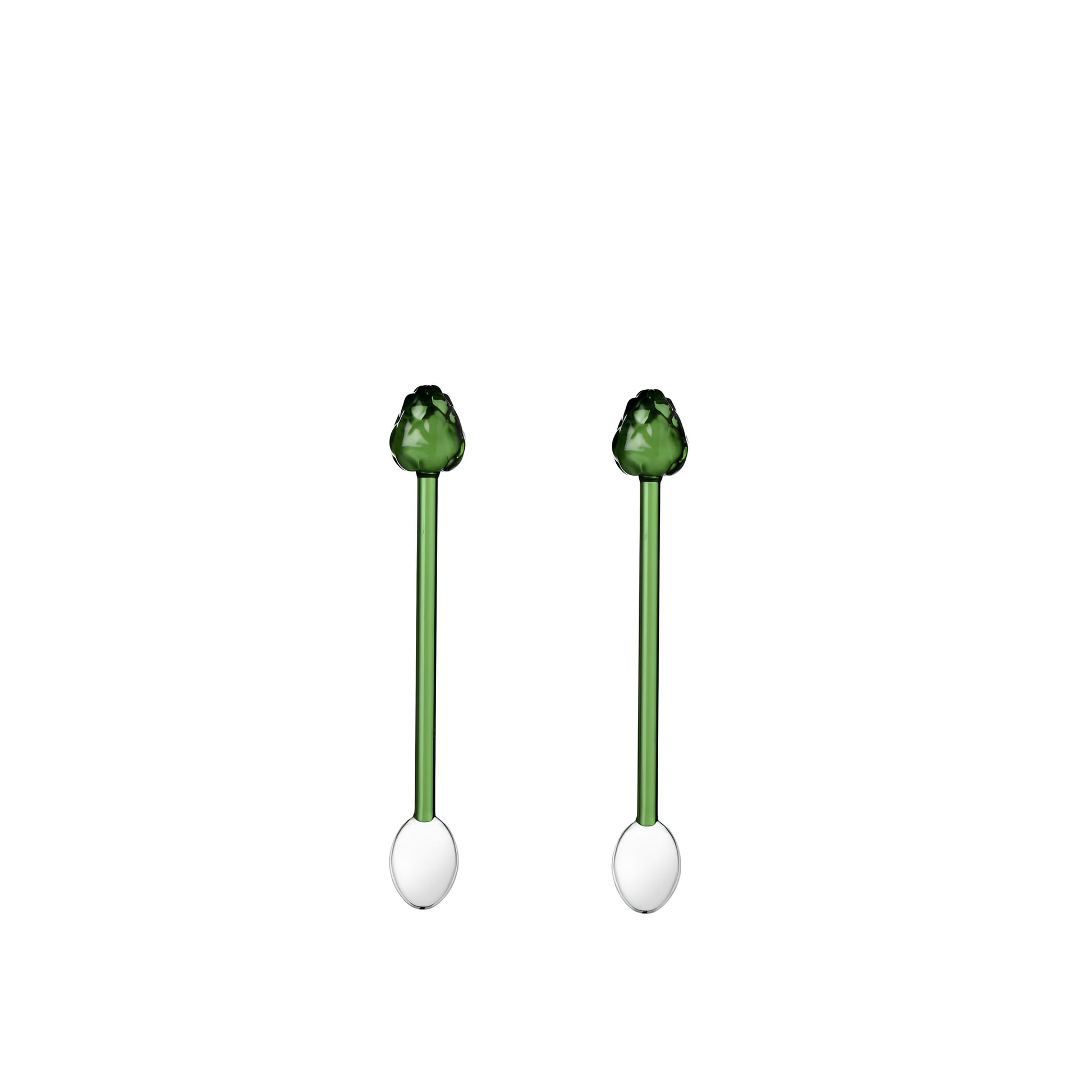 Vegetables No:1 Enginar Figürlü Cam Kaşık (2'Li Set)