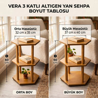 Vera 3 Katlı Altıgen Yan Sehpa-Yan Sehpa-Furnirem-Medium-NowShopFun
