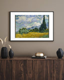 Vincent Van Gogh - Selvi Ağaçlı Buğday Tarlası Fine Art Baskı