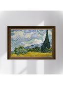 Vincent Van Gogh - Selvi Ağaçlı Buğday Tarlası Fine Art Baskı