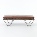 Volga Deri Metal Bench Puf