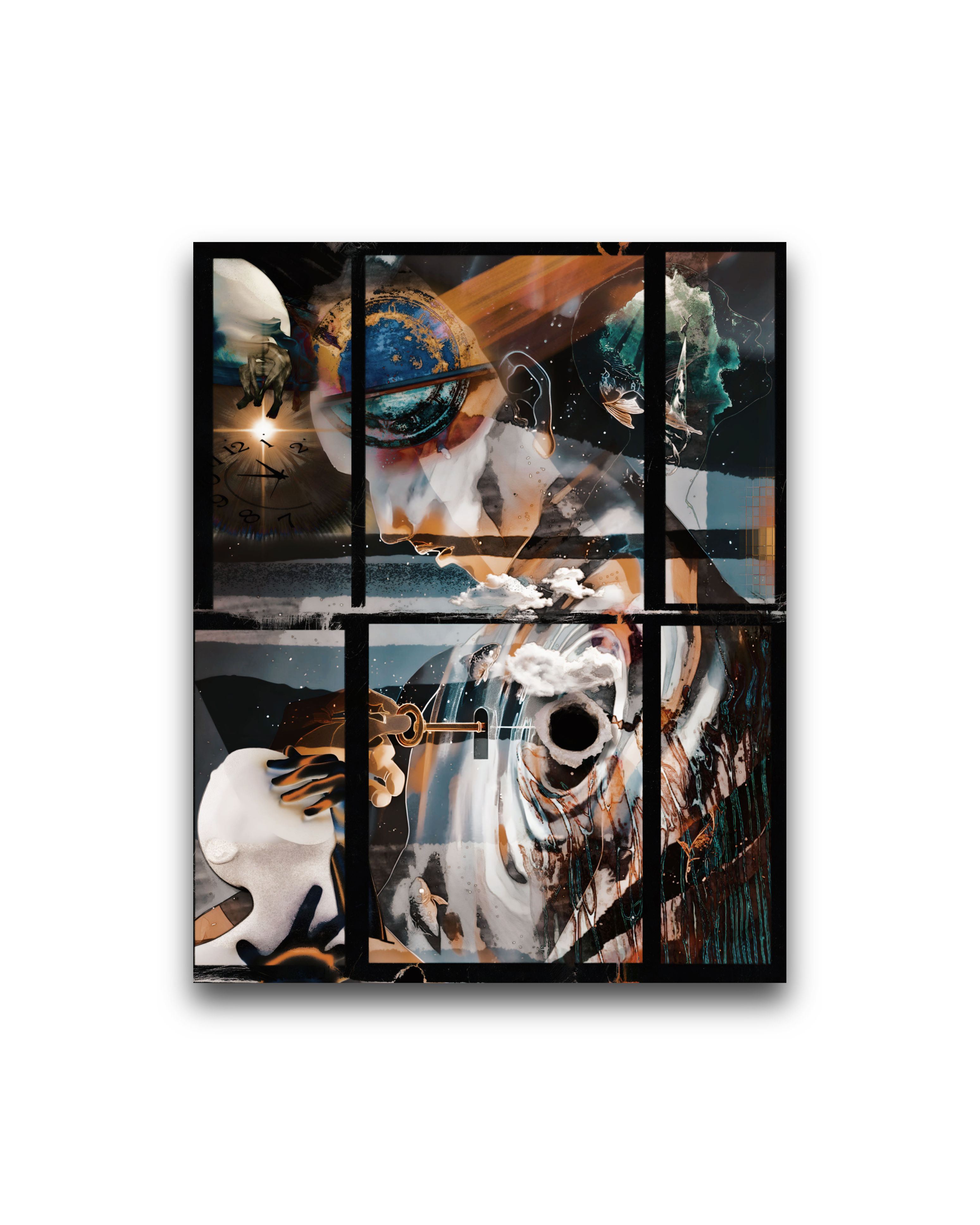 When Tablo-N **EUDOIMONIART dijital baskı sanat eseri, soyut ve metafizik çağdaş kompozisyon**