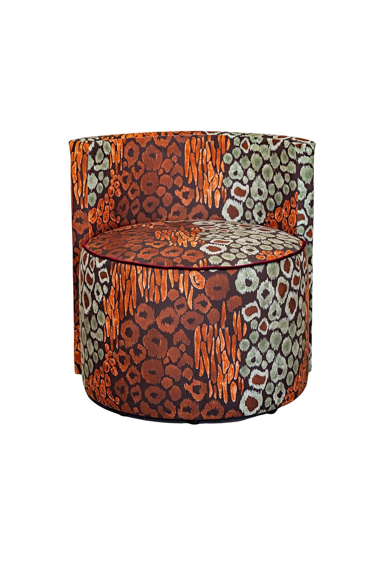 Wild Patch Sırt Destekli Kadife Puf