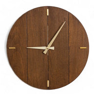 Woaa Endüstriyel Tasarım Ahşap Duvar Saati 4 Tuşlu