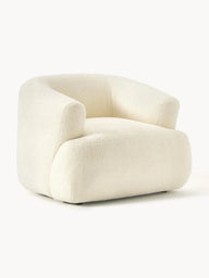 Wolke Tekli Koltuk - Oval Tasarım - İnce El İşçiliği-Berjer-Innature Home-Bukle - Açık Bej-NowShopFun