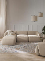Wolke Yumuşak Oturumlu Modüler Köşe, Bukle (3-4 Kişilik)-Köşe Koltuk-Innature Home-Sağ Köşe-Bej-NowShopFun