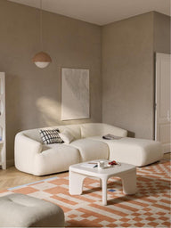 Wolke Yumuşak Oturumlu Modüler Köşe, Bukle (3-4 Kişilik)-Köşe Koltuk-Innature Home-Sağ Köşe-Bej-NowShopFun