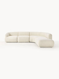 Wolke Yumuşak Oturumlu Modüler Köşe, Bukle-Tedy, 4 - 5 Kişilik-Köşe Koltuk-Innature Home-Bukle -Açık Bej-Sağ-NowShopFun