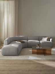 Wolke Yumuşak Oturumlu Modüler Köşe, Bukle-Tedy, 4 - 5 Kişilik-Köşe Koltuk-Innature Home-Bukle -Açık Bej-Sağ-NowShopFun
