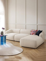 Wolke Yumuşak Oturumlu Modüler Köşe, Keten (3-4 Kişilik)-Köşe Koltuk-Innature Home-Sağ Köşe-Bej-NowShopFun