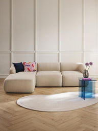 Wolke Yumuşak Oturumlu Modüler Köşe, Keten (3-4 Kişilik)-Köşe Koltuk-Innature Home-Sağ Köşe-Bej-NowShopFun